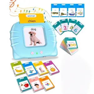 French-English Talking, Innovative Educational Card Device for Kids, Dual Language Sensory Learning Tool, Bilingual Instruction Cards, 224 Words