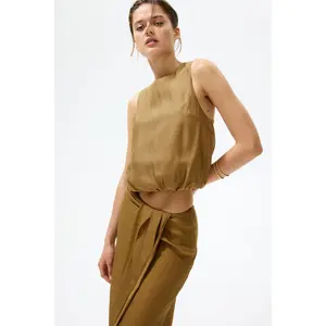 H&M Twist-detail bubble-hem top