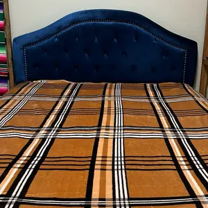 Taupe-Plaid King Size Blanket Throw