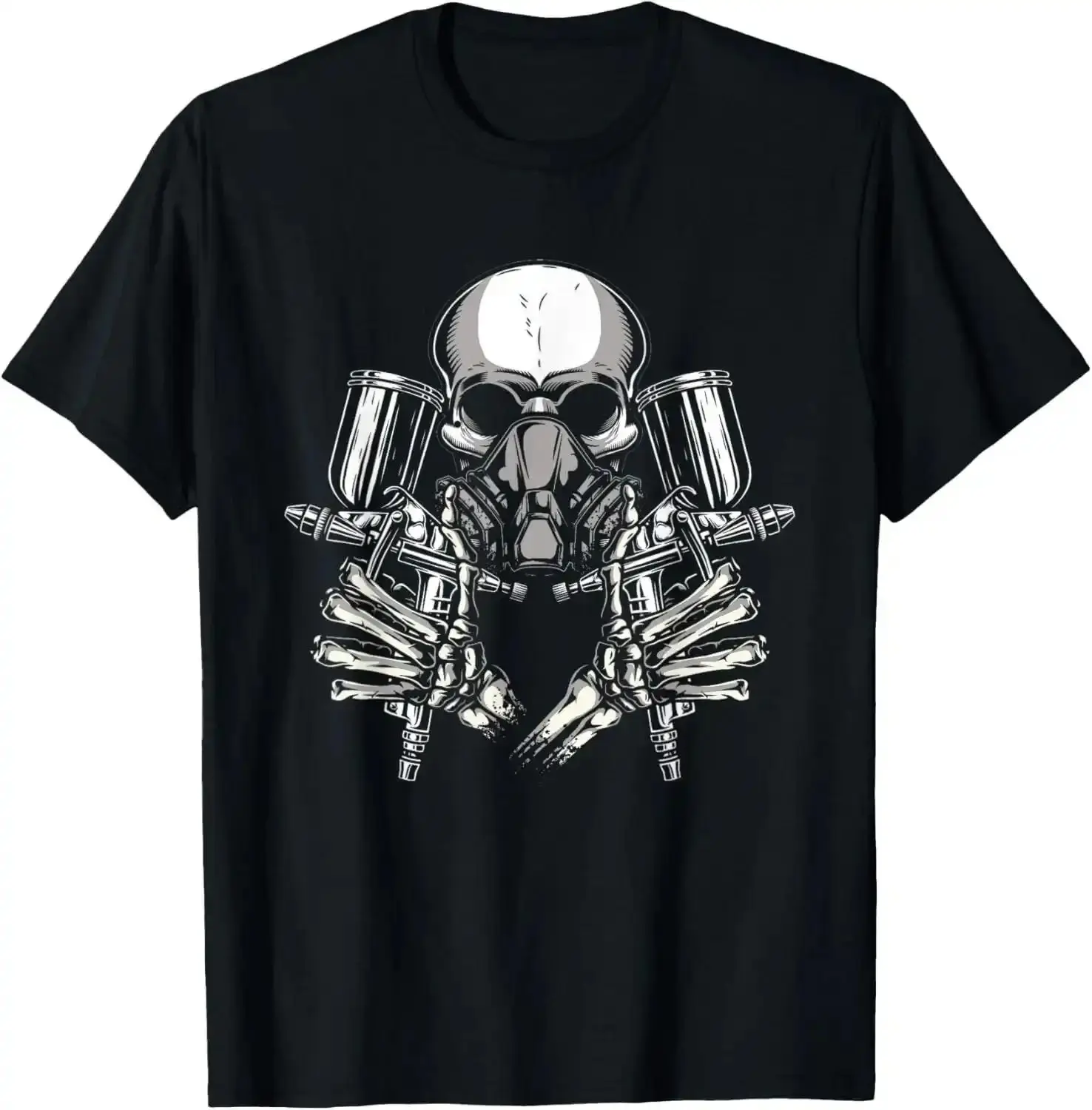 Car Painting Sprayer Skull Spray Automotive Painter Casual Short sleeve Cotton T-Shirt