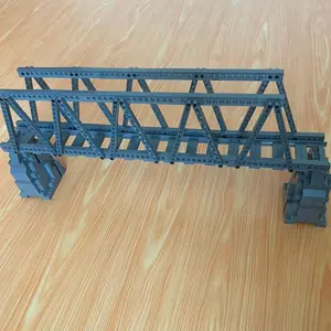 Railway Bridge Building Block Toy Set, ABS Material Train Elevated Track Model Building Block Set, DIY Construction Set for Gift