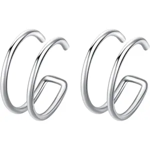 2-5 Pcs 18G 20G Nose Rings Hoops Nose Piercings Nose    Nose Ring  Septum Double Hoop Nose Ring Hoop Lip Nose Rings for Women Clip  Helix Cartilage Hoop Earrings