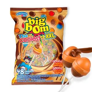 Americandy XXL Lollipops, Choco-Caramel Flavor, (48CT), Sweet lollipop Candy Snack Bonbon Candies