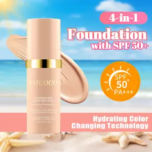 VITCOCO 4-in-1 SPF50+ Moisturizing  Lightweight Foundation 24H Long-Wear Sheer Tint Oil-Free 1.050Z Intelligence Coloradapt Technology Flawless