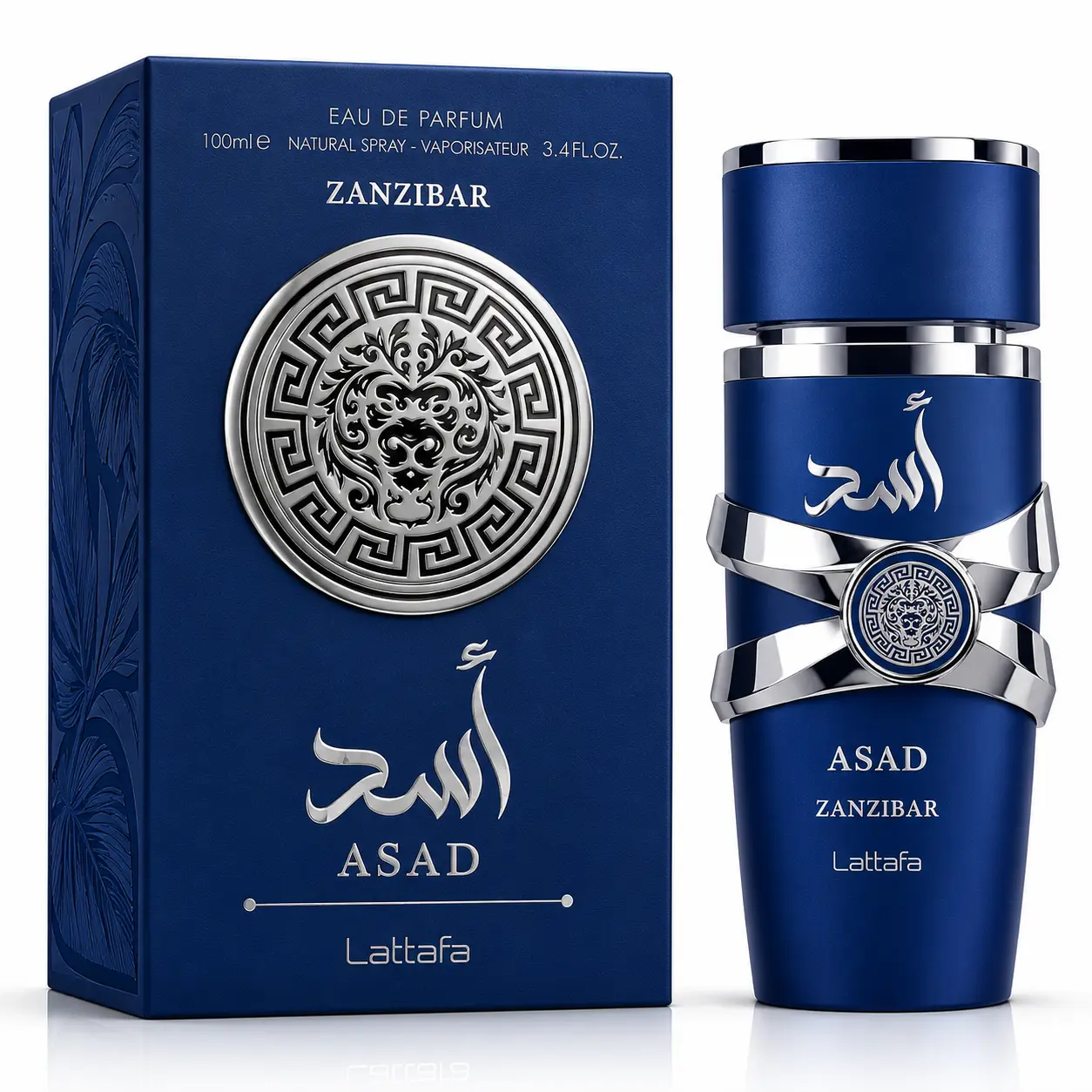 Lattafa Asad Zanzibar Eau de Parfum Spray - Male Wear, 3.4 oz, Spicy Freshness, Coconut Notes, Contains Alcohol, Day and Evening Use, Unisex Fragrance, Single Item, Citral, Lavender, Oriental, Liquid