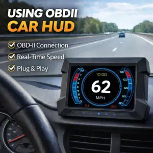 2026 OBD Car GPS HUD Device with OBD/GPS Smart Dashboard Head-Up Display Vehicle Speed Engine RPM Voltage Fault Detection Code Clearing Hill Descent Control for Enhanced Driving Safety - Monitoring