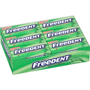 Wrigley's Freedent Peppermint Chewing Gum 15 Stick Pack of 12 Cool Flavor Easy to Share Individually Wrapped Sticks Non-Sticky Alternative