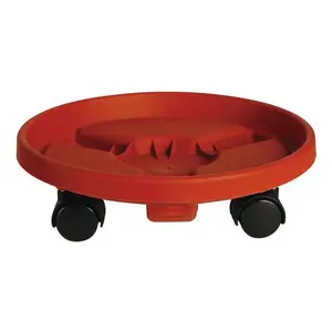 Fiskars 95122C 12 in. Terracotta Color Round Planter Caddy