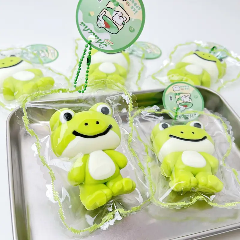 2026 New Cute Frog Slow-Rising Squishies - Food-Safe Silicone Stress Relief Fidgeting Toy, Handmade BPA-Free Durable Long-Lasting Unisex Sensory Item with Thick Creamy Slime Texture for 10-12 Years Kids, Buy 3 Get 1 Free, Great Gift for Holidays