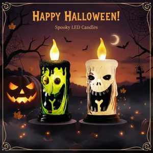 2026 New Halloween Witch Candle Decorative Light – Features Built-in Lighting. Battery Powered, Perfect for Bedroom Ambiance & Festive Halloween Vibes.