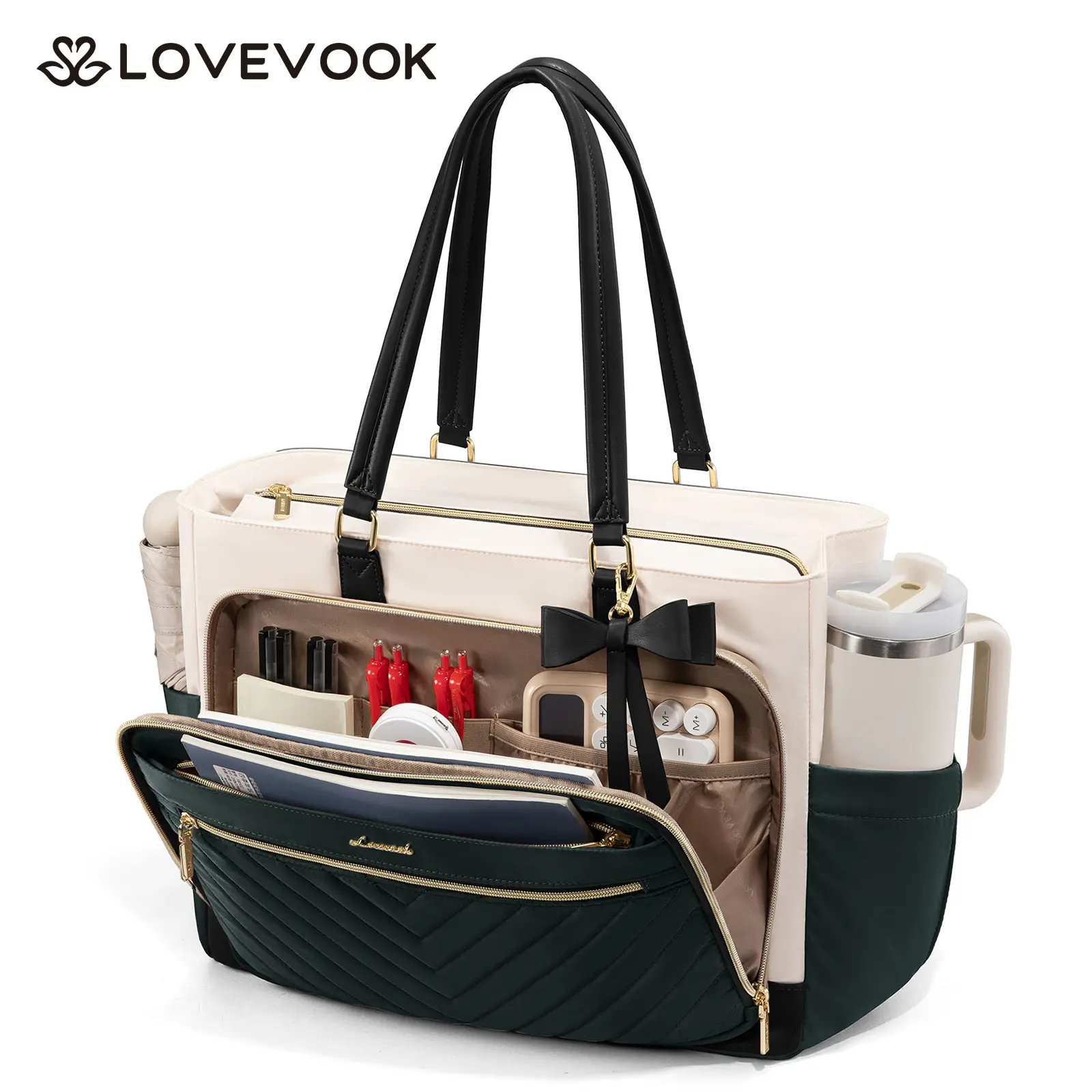 Dark Green-beige-black