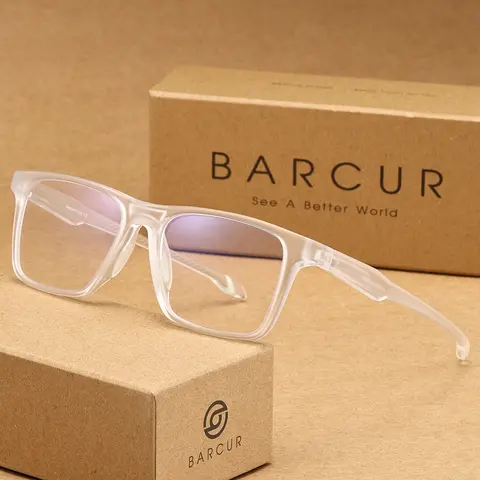 BARCUR TR90 Blue Light Glasses Square Eyeglass Frame, Ultra Light, Comfortable And Eye Protection for Screen Time, Screen Viewing Eyewear, FDA Registered, Casual Glasses, Lightweight Eyewear, Square Frames, Blue Light Eyeglasses