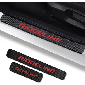 Fit for Ridgeline 2005-2024 Car Door Sill Protector for Honda Ridgeline Accessories, Carbon Fiber Leather Door Sill Sticker,Reflective Automotive Door Entry Guard,De
