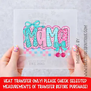 Mama Cherry Bow DTF Heat Transfer Not A Shirt