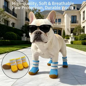 Breathable Dog Shoes for Small Dogs, Anti-Slip Durable Pet Boots, All-Season Outdoor Walking Shoes for Teddy and Pomeranian