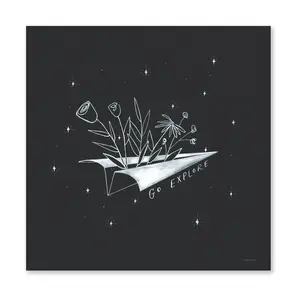 Courtside Market Airplane Silhouett 16x16 Canvas