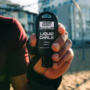 Serious Steel Fitness Weightlifting Liquid Chalk | Gym Chalk for Weightlifting (White) Serious Steel Fitness