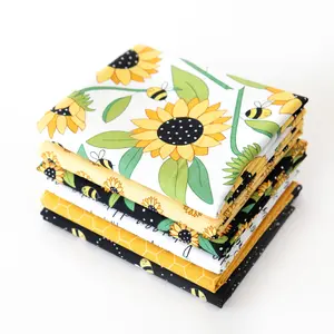 Sunflowers and Bees Curated 6 piece Fabric Bundle