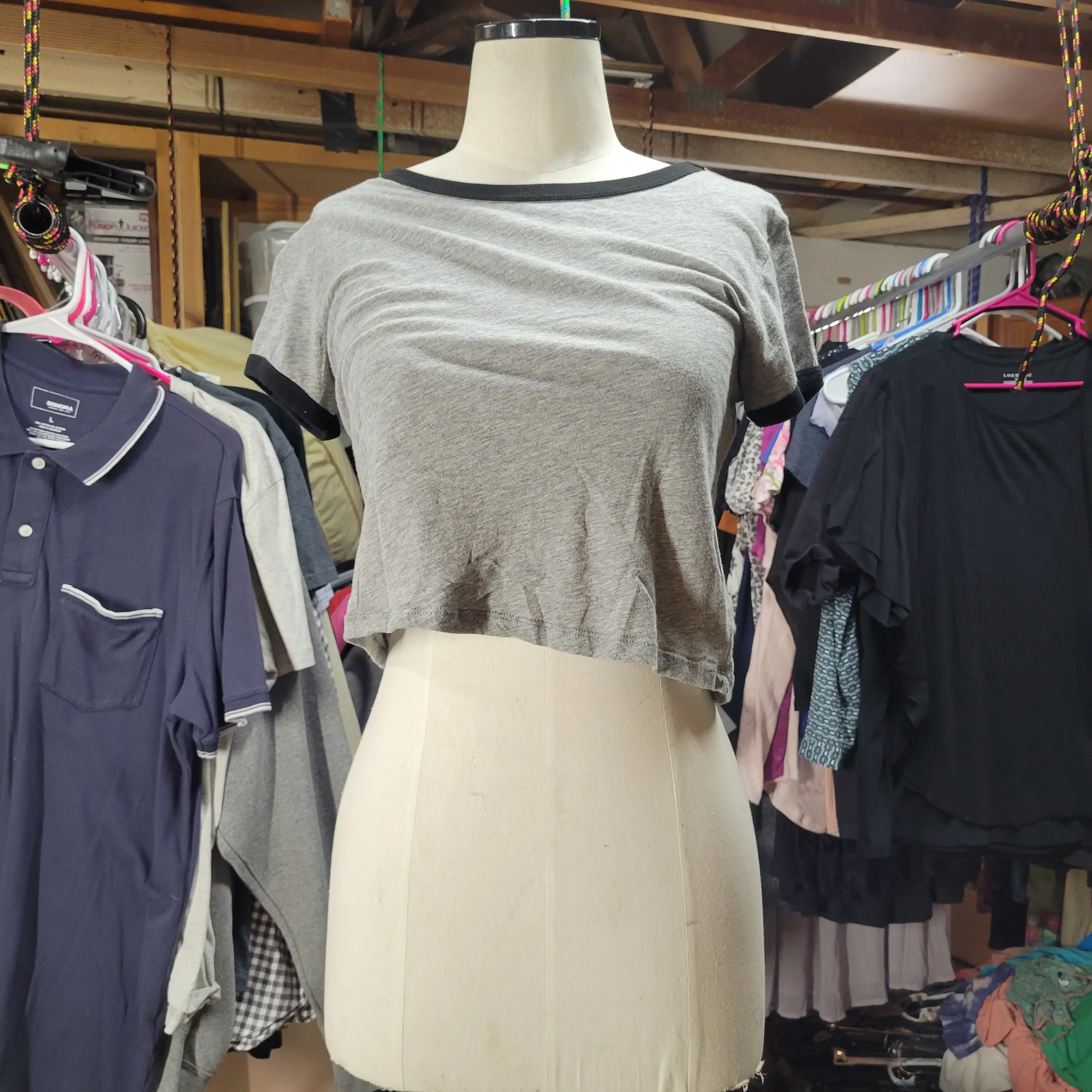 Grey crop top