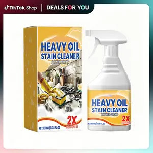 Heavy-Duty Kitchen Degreaser Spray - Just Spray & Wipe Away Stubborn Grease, Foaming Cleaner for Range Hood, Stovetop & Cookware