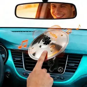 Car Cymbal Air Vent: Mini Drum Crash Cymbal Interactive Music Beat Tap Accessory, Quick Clip Dashboard Rhythm Device,Providing Rhythm Interaction Comfort for Long Distance Driving