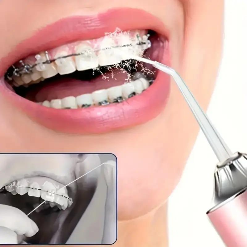 Four different heads, electric water flosser, smart chip precise pressure control 360 degree rotating nozle oral irrigator deep cleaning teeth and gum