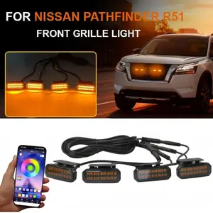 LED Front Grille Light FOR NISSAN PATHFINDER R51 new model Car Daytime Running Light Wheel Eyebrow Lamp For Pickup Offroad 12V