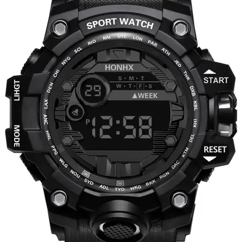 New Men's Sports Watch, Multifunctional Night Light Wristwatch, Outdoor Fashion Large Dial Electronic Watch, Stylish and Functional