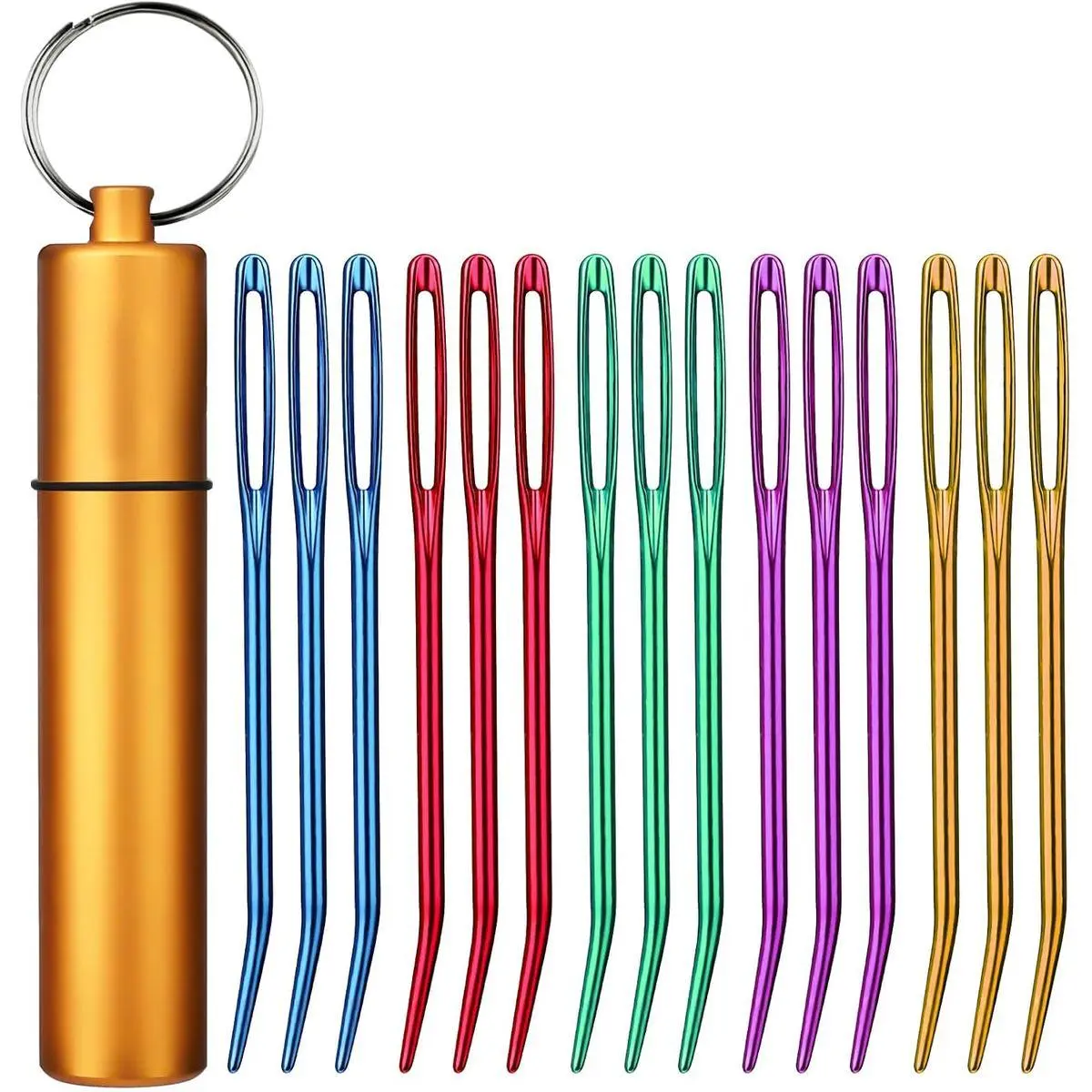 15Pcs Yarn Needles, Tapestry Needle Darning Needle Large Eye for Crochet, Darning Needles for Crochet Accessories with Aluminum Storage Tube