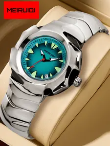 Men's Original Creative Design Luminous Waterproof Calendar Quartz Watch, Unique Blade Shape, Stylish Timepiece for Daily Wear