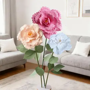 Large Foam Peony Artificial Flower Bouquet, Wedding Background Home Decor, Outdoor Garden Fake Flowers, Mall Display Event Party Supplies