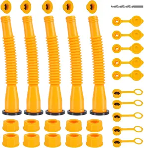 Gas Can Spout Replacement, gas can nozzle kit, (3/5/6 Kit-Yellow) Flexible Pour Nozzle Suitable for Most 1/2/5/10 Gal Oil Cans, Fuel Can Spout Replacement , garage accessories ,