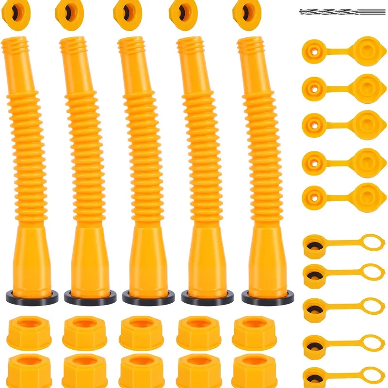 Gas Can Spout Replacement, gas can nozzle kit, (3/5/6 Kit-Yellow) Flexible Pour Nozzle Suitable for Most 1/2/5/10 Galon Oil Cans, Fuel Can Spout Replacement , garage accessories Repair Tools