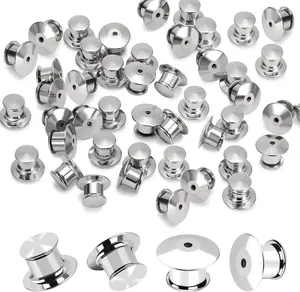 Ceryvop 60 PCS Pin Backs Locking, Lapel Keepers Clasp, Metal Locks, Brooch, Badge Keepers, Replacement