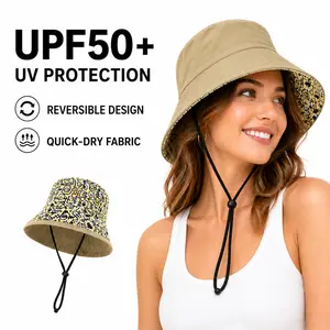 Unisex Youth Reversible Bucket Hat, UPF 50+ UV Protection, Quick-Dry Fabric, Windproof Design for Hiking, Beach, Summer Sports & Outdoor Activities (Beige, Mocha, Black),summervibes