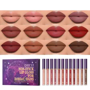 12-Piece Zodiac Matte Lipstick Set, Long-Lasting Non-Sticky Liquid Lip Gloss, Multiple Colors Available, Perfect Gift Box