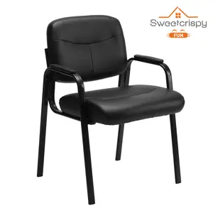 Waiting Room Chairs Reception Chairs Office Guest Chairs , Conference Room Chairs Lobby Chairs with Padded Arms, Desk Chair No Wheels Leather Office Chair