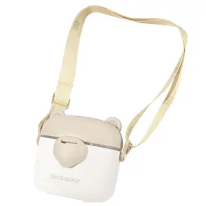 Bebamour Snack Box For Kids & Toddlers 3 Compartment Divided Food Storage Containers Food Storage Containers With Lids&Strap Snack Boxes for Go out,School, and Travel Travel-Friendly Formula Dispenser Heat-Resistant Glass Breast Milk Pitcher Cow Portable