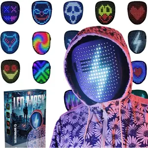 Depointer Life Led Mask with Gesture Sensing,Unisex LED Lighted Face Transforming Mask for Costume Cosplay Party Masquerade Depointer Life