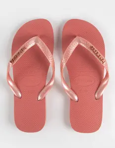 HAVAIANAS Top Logo Metallic Womens Flip Flops
