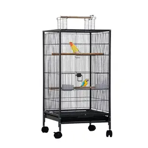 [FLASH SALE] Garvee Small Bird Cage with Wheels, Parakeet Cage, Bird Carrier for Parakeets, Canaries, Lovebirds, Small Quaker, Cockatiels, Budgie, Green Cheek, 40in, Green