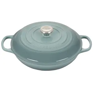 Le Creuset 3.5 Qt. Signature Enameled Cast Iron Braiser with Stainless Steel Knob | Sea Salt
