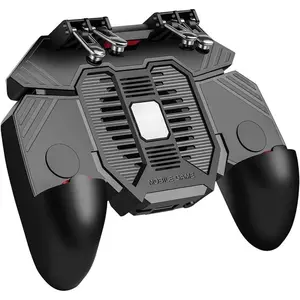 P-PDT09   Mobile Game Controller for iPhone & Android, Pubg Mobile Controller with Cooling Fan, Phone Triggers for Gaming, Gaming Grip Joystick Gamepad Shoot Aim Keys for 4.7-6.5" Phone