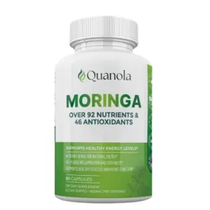 Quanola Moringa Powder Capsules - 60 Vegan Capsules with Over 92 Nutrients & 46 Antioxidants for Overall Wellness