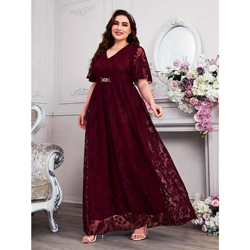 plus size tummy flattering formal dress - TikTok Shop