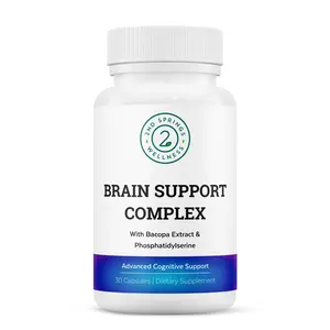 2nd Springs Brain Support Complex - Advanced Cognitive Support Supplement with Ginkgo Biloba, Bacopa Monnieri, Phosphatidylserine, Huperzine-A, St. John's Wort - 30 Ct