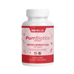 PurrBiotic Probiotic For Women's Intimate Flora, 60 Billion CFU, 60 Capsules, 30 Day Supply, Non-GMO