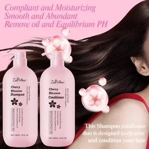 Cherry Blossom Shampoo & Conditioner Set - Mildly Clean Deeply Nourish Smooth Shiny Hair with Fresh Fragrant Scent 300ml Each
