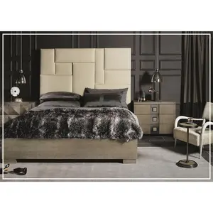 Bernhardt Mosaic Beige Upholstered Panel Bed (King/Queen)