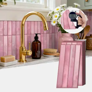 Aozey 24 Pcs Peel & Stick Backsplash Tiles, Easy Installation Kitchen Wall Stickers, Durable Self-Adhesive Tile Sheets for Home Decor